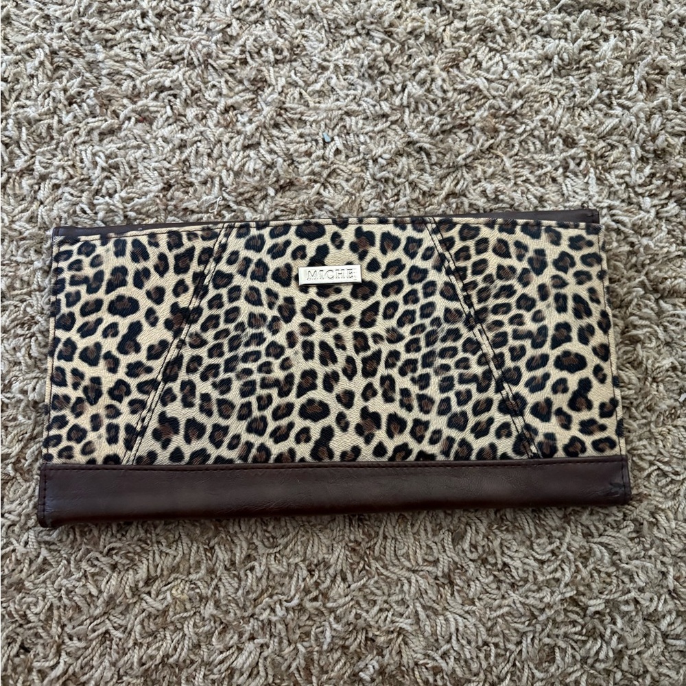 Miche Leopard Print Shell with Dark Brown Accents